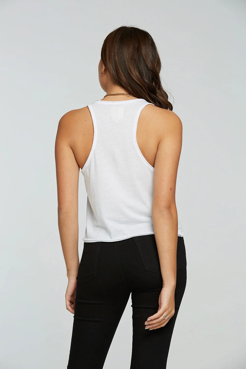 Recycled Vintage Jersey Cropped Scoop Neck Racerback Tank sold by Chaser product image thumbnail 2