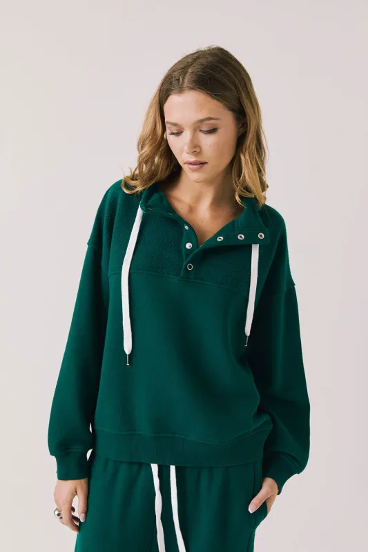 City Blue Grass Green Half Zip Pullover made by Chaser