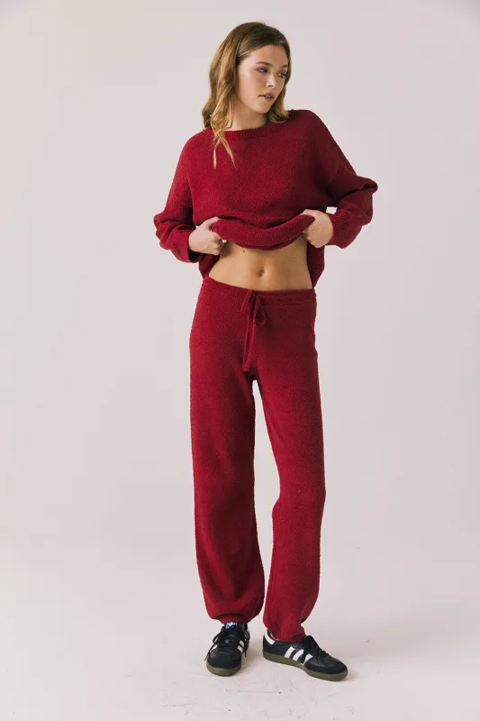 Monica Purple-Red Fig Joggers made by Chaser