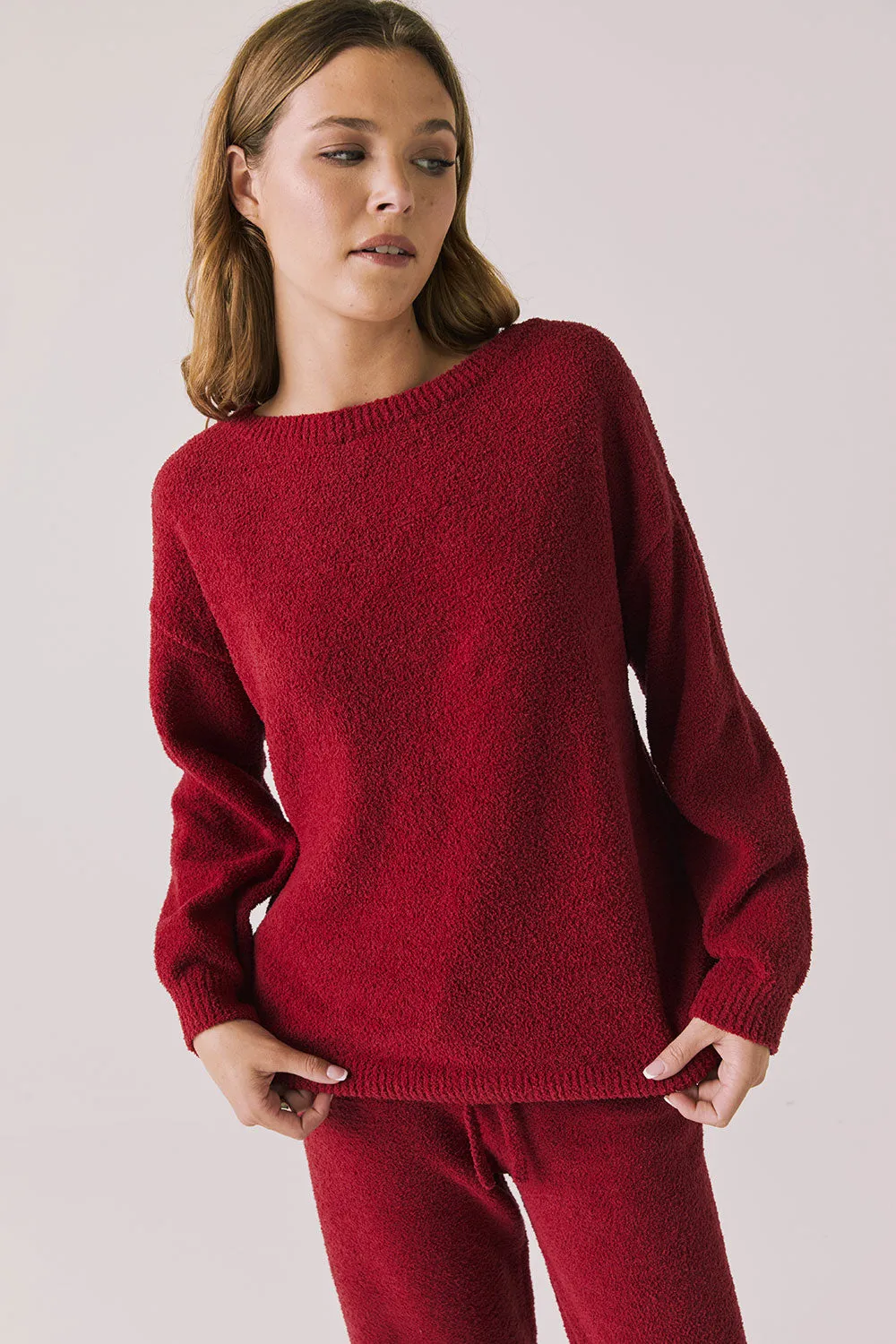Miller Purple-Red Fig Pullover Sweater sold by Chaser product image thumbnail 4