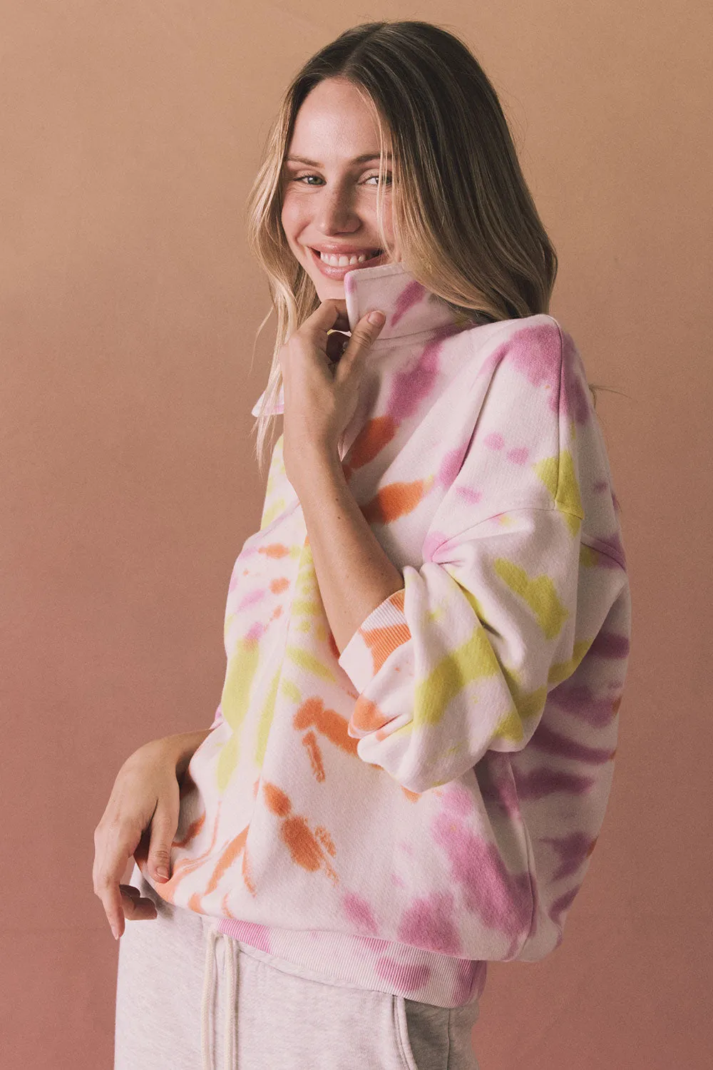 Neon Tie Dye Long Sleeve in Heather Grey sold by Chaser product image thumbnail 2