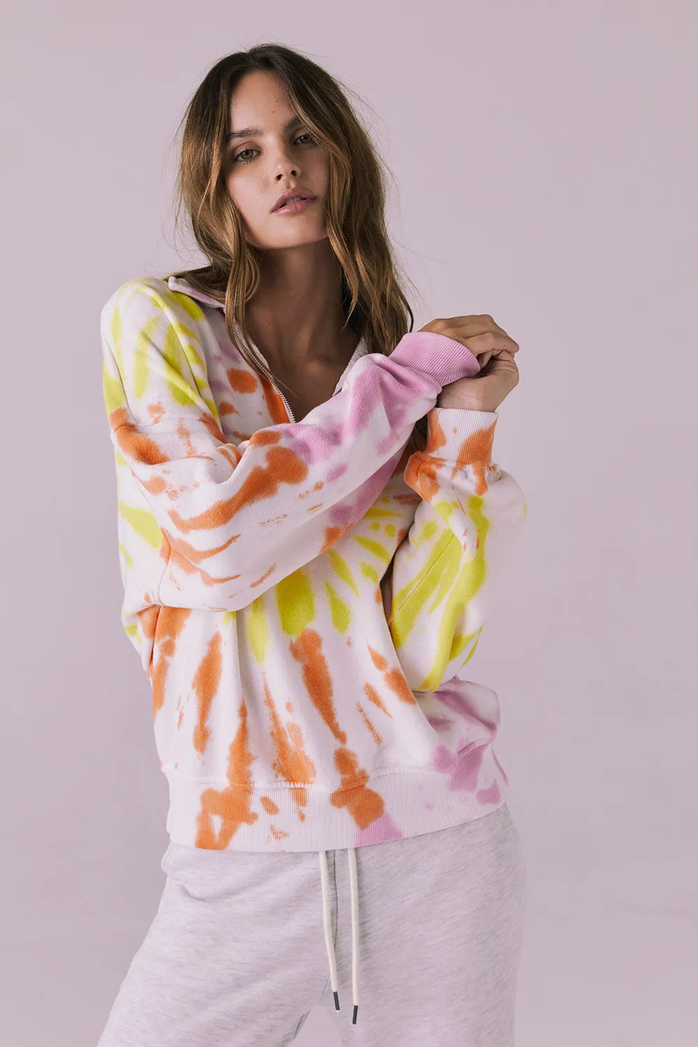 Neon Tie Dye Long Sleeve in Heather Grey sold by Chaser product image thumbnail 3