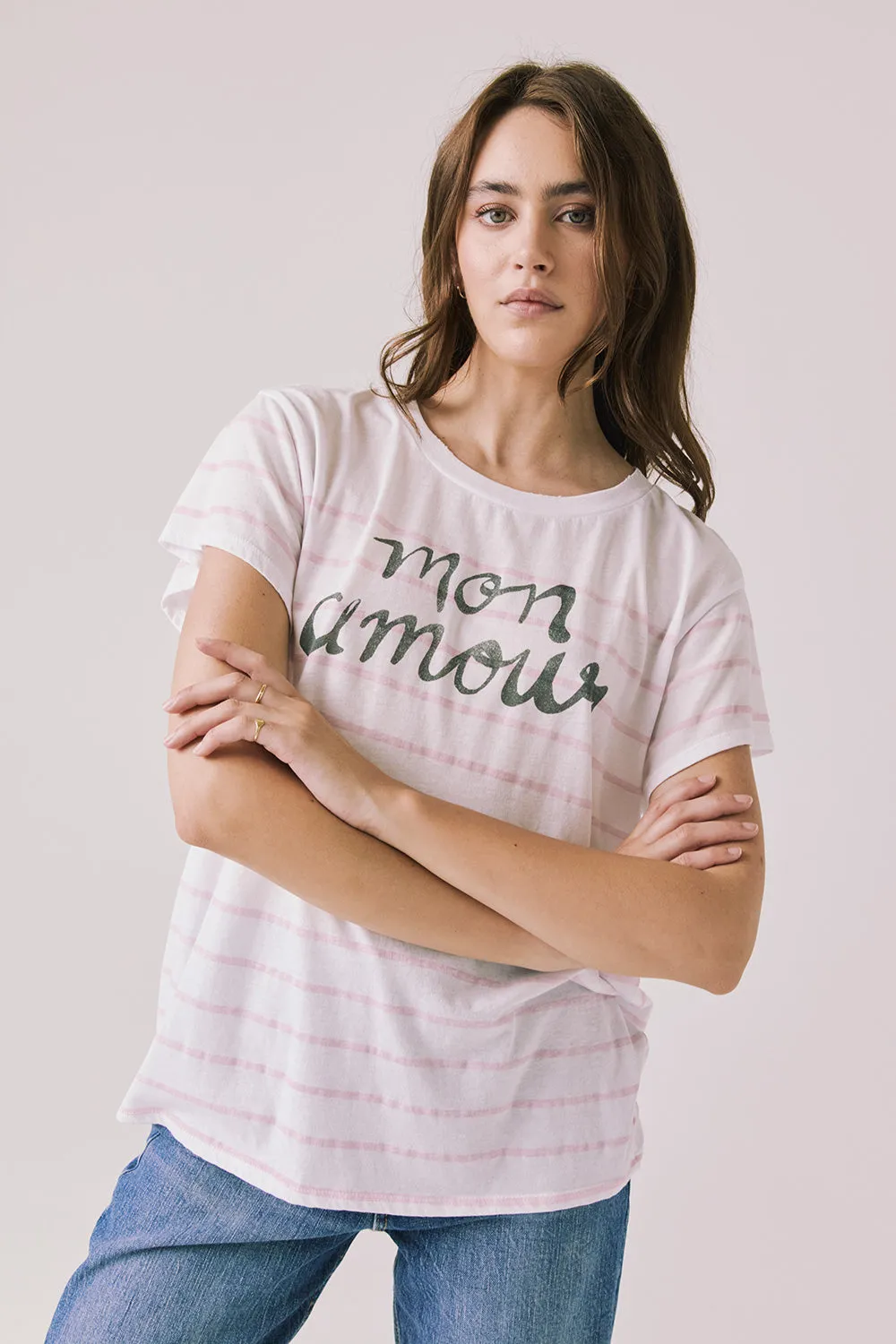 Mon Amour Stripe Tee sold by Chaser product image thumbnail 3