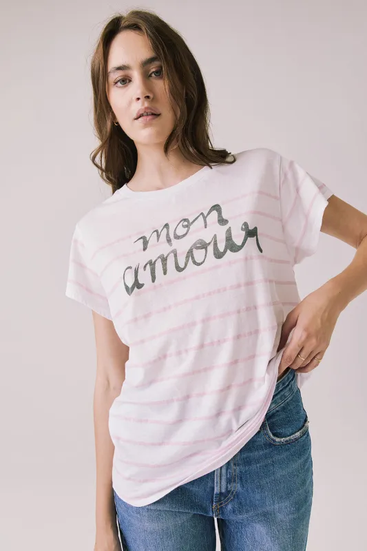 Mon Amour Stripe Tee sold by Chaser