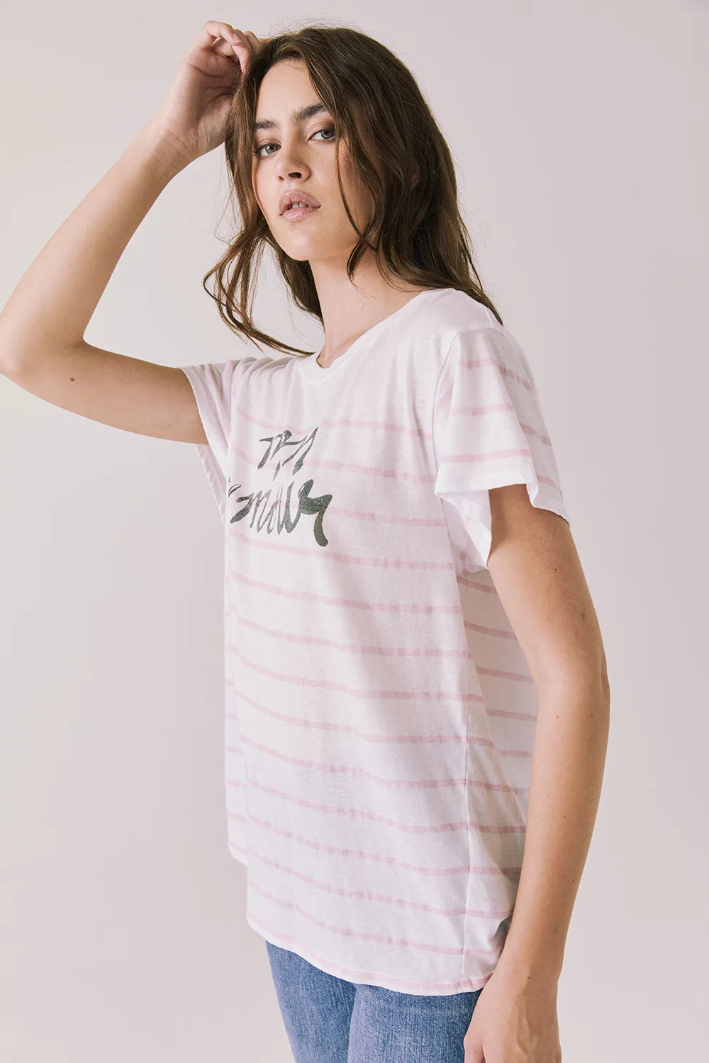 Mon Amour Stripe Tee sold by Chaser product image thumbnail 2