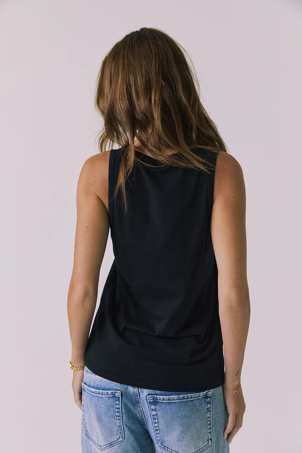 Gloria Black Tank Top sold by Chaser product image thumbnail 4