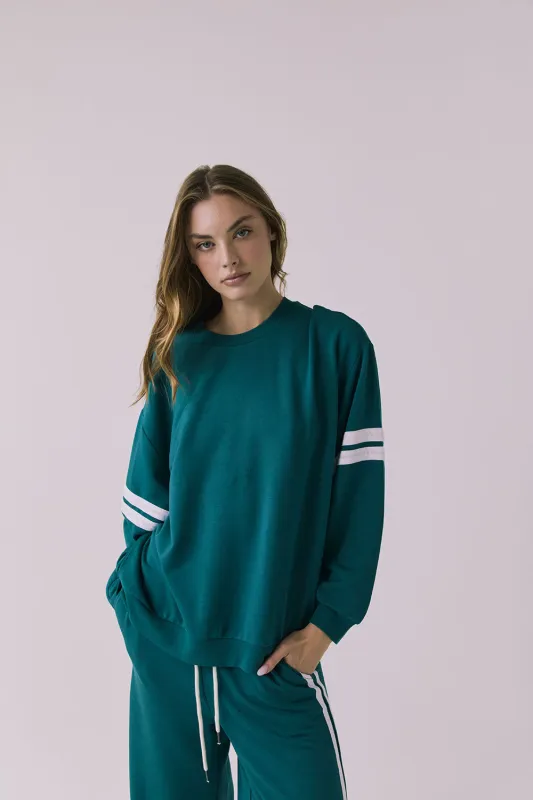 Cornell Teal and White Pullover made by Chaser
