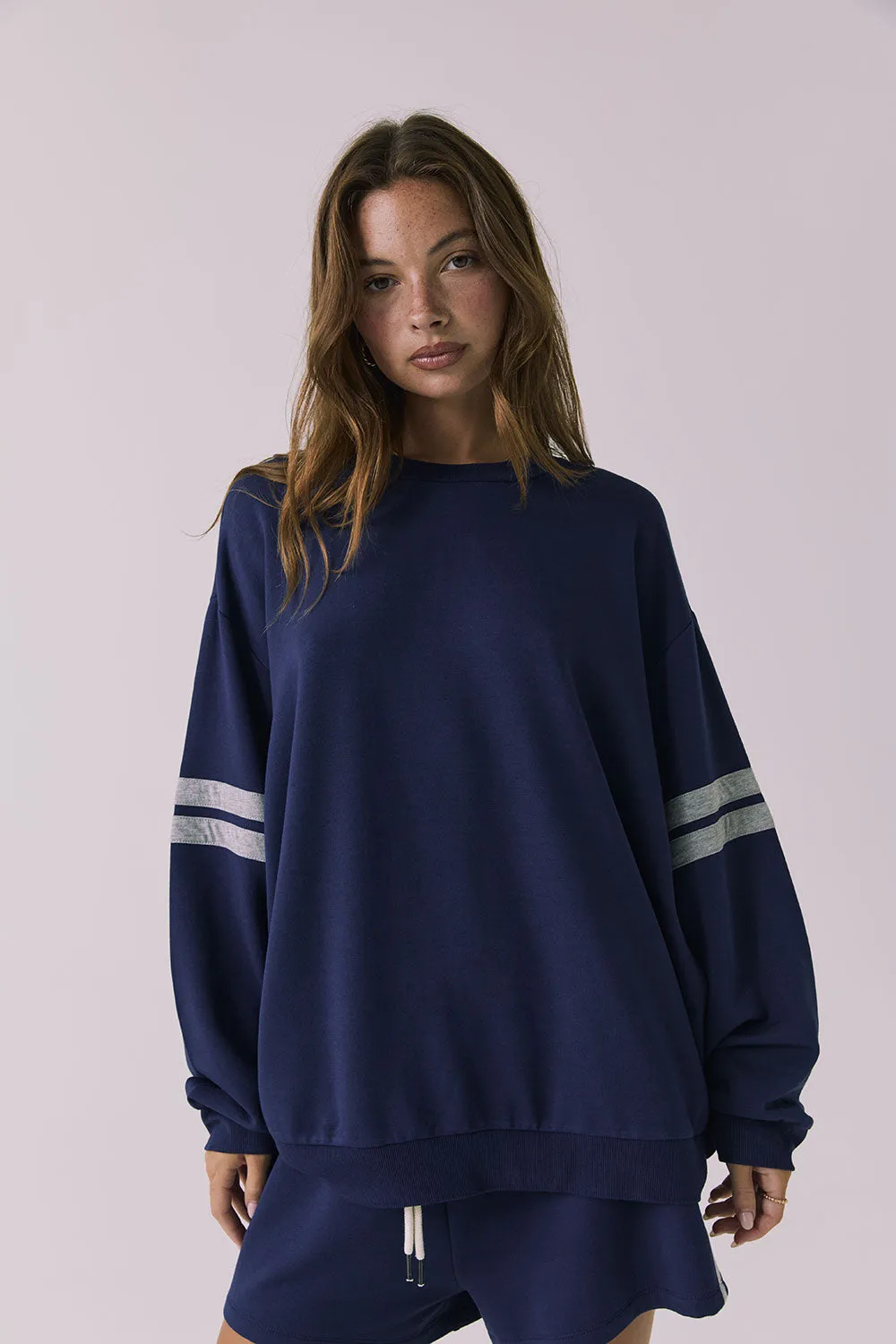 Cornell Sapphire & Heather Grey Pullover sold by Chaser product image thumbnail 2