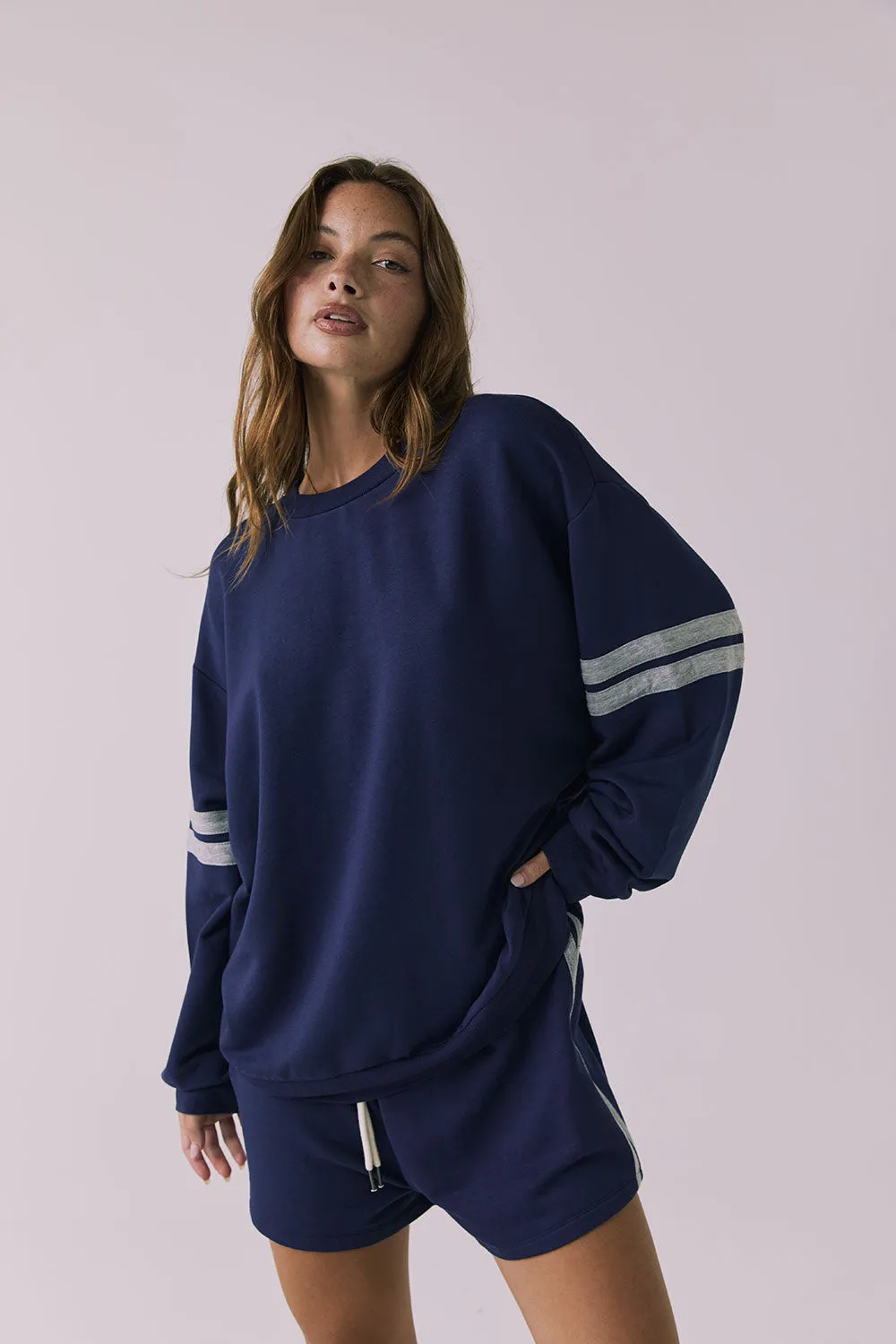 Cornell Sapphire & Heather Grey Pullover sold by Chaser product image thumbnail 4