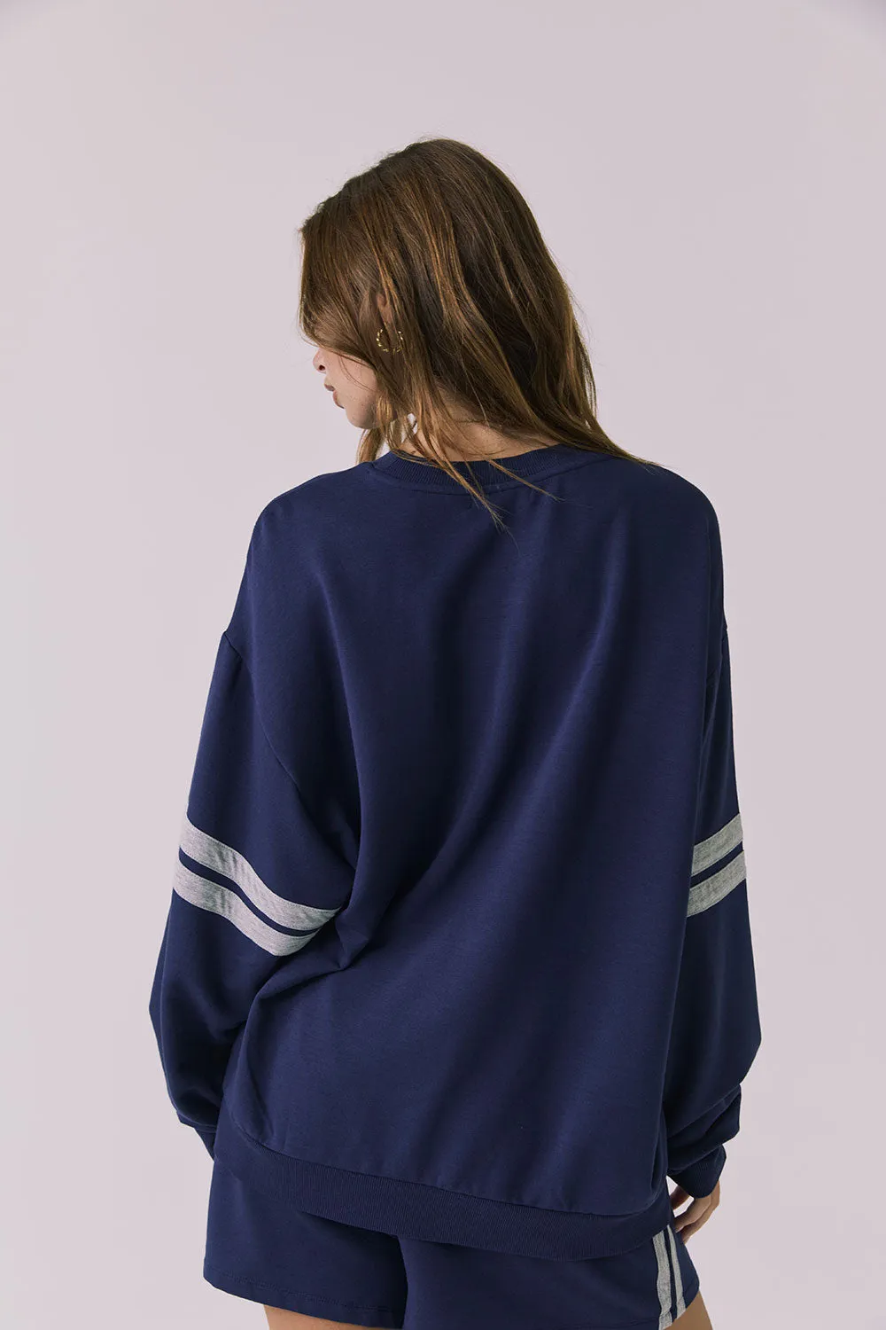 Cornell Sapphire & Heather Grey Pullover sold by Chaser product image thumbnail 5