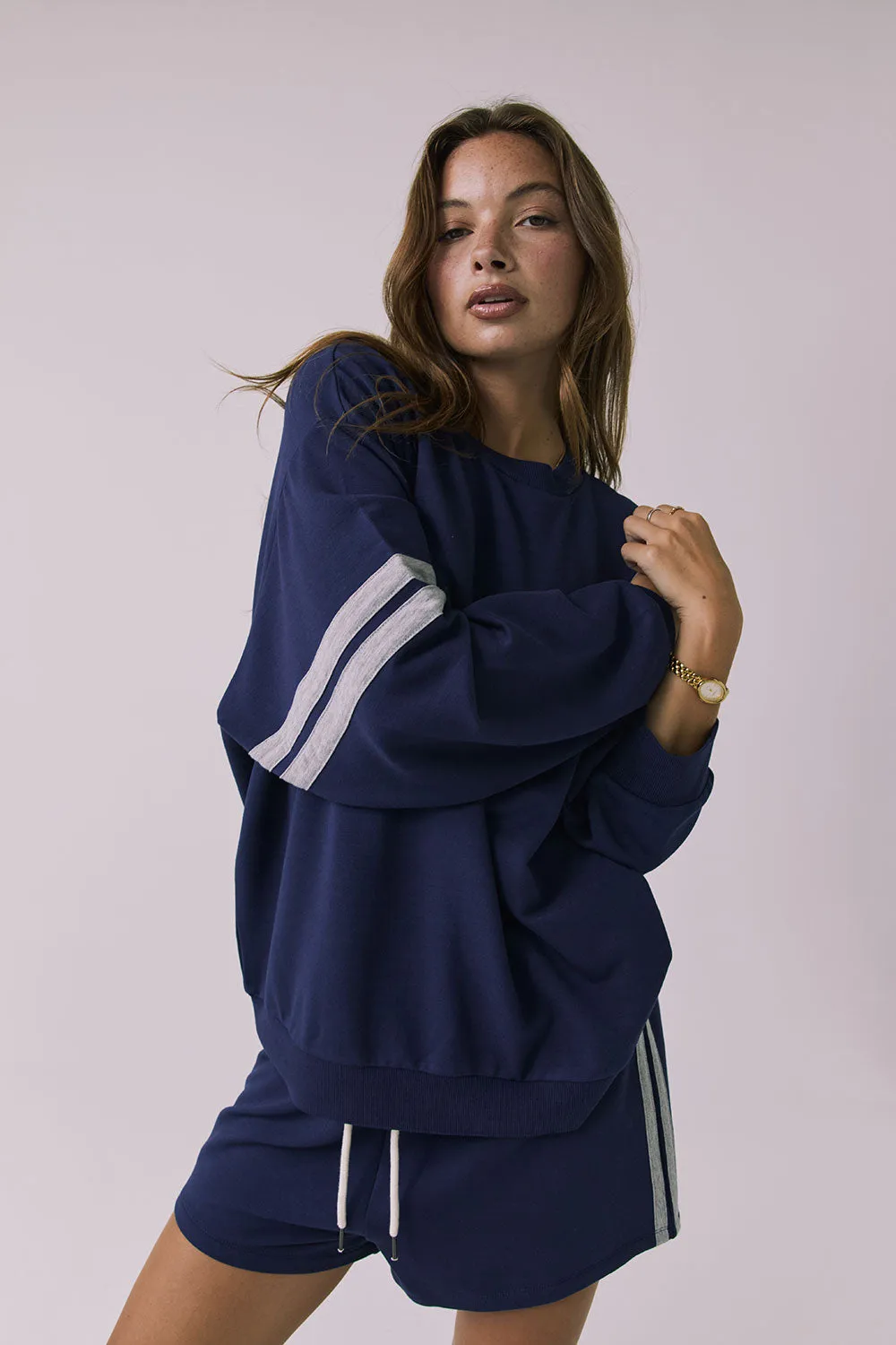 Cornell Sapphire & Heather Grey Pullover sold by Chaser product image thumbnail 3