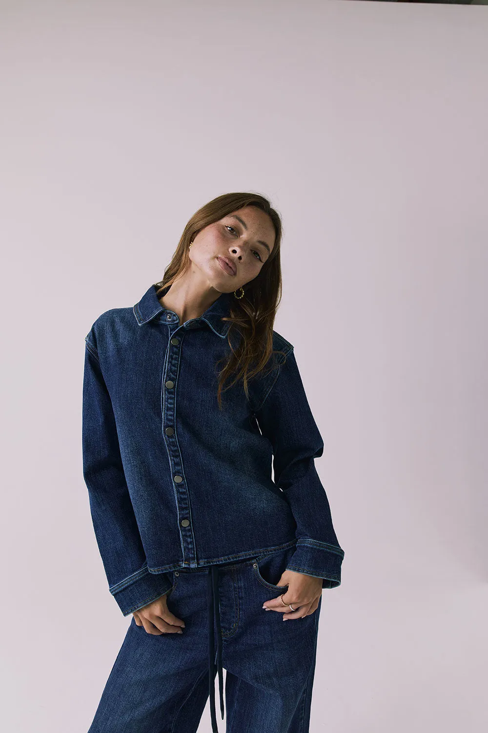 All Day Indigo Wash Button Down sold by Chaser product image thumbnail 5