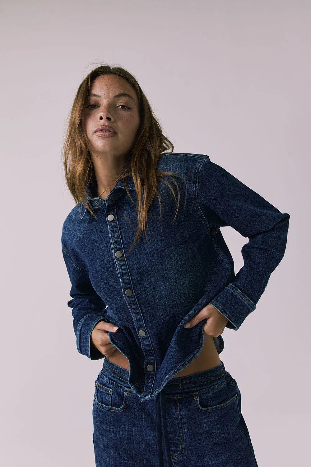 All Day Indigo Wash Button Down sold by Chaser product image thumbnail 4