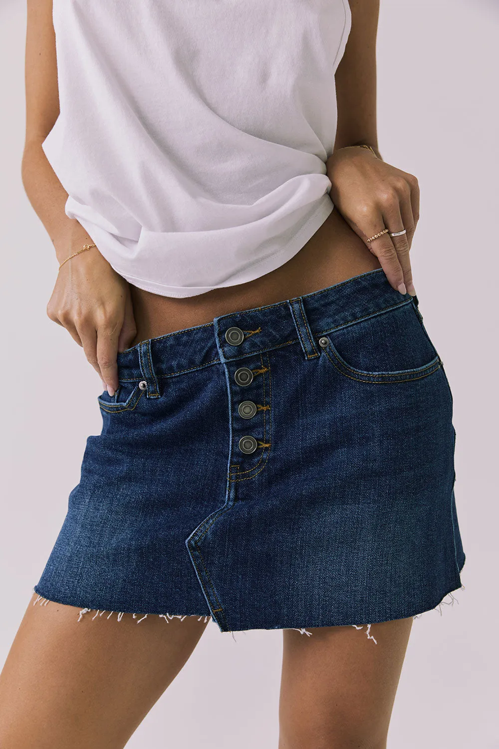 Sloane Indigo Wash Mini Skirt sold by Chaser product image thumbnail 3