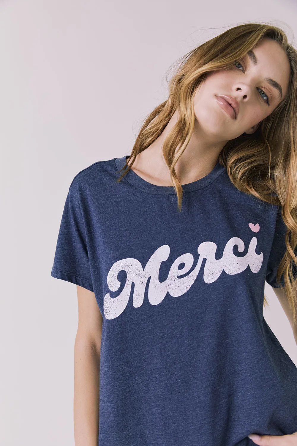 Merci Heart Tee sold by Chaser product image thumbnail 3