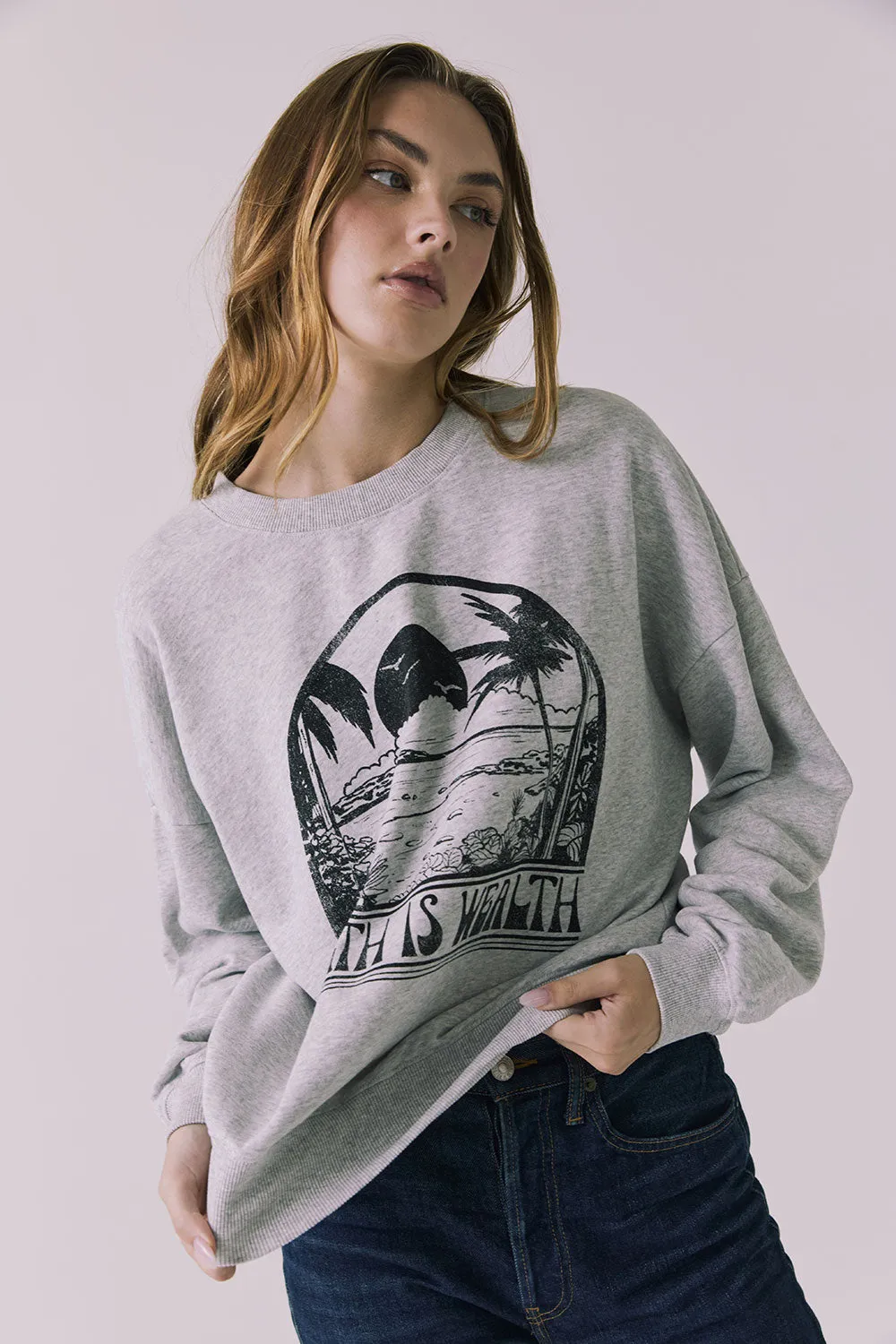 Health Is Wealth Long Sleeve sold by Chaser product image thumbnail 3