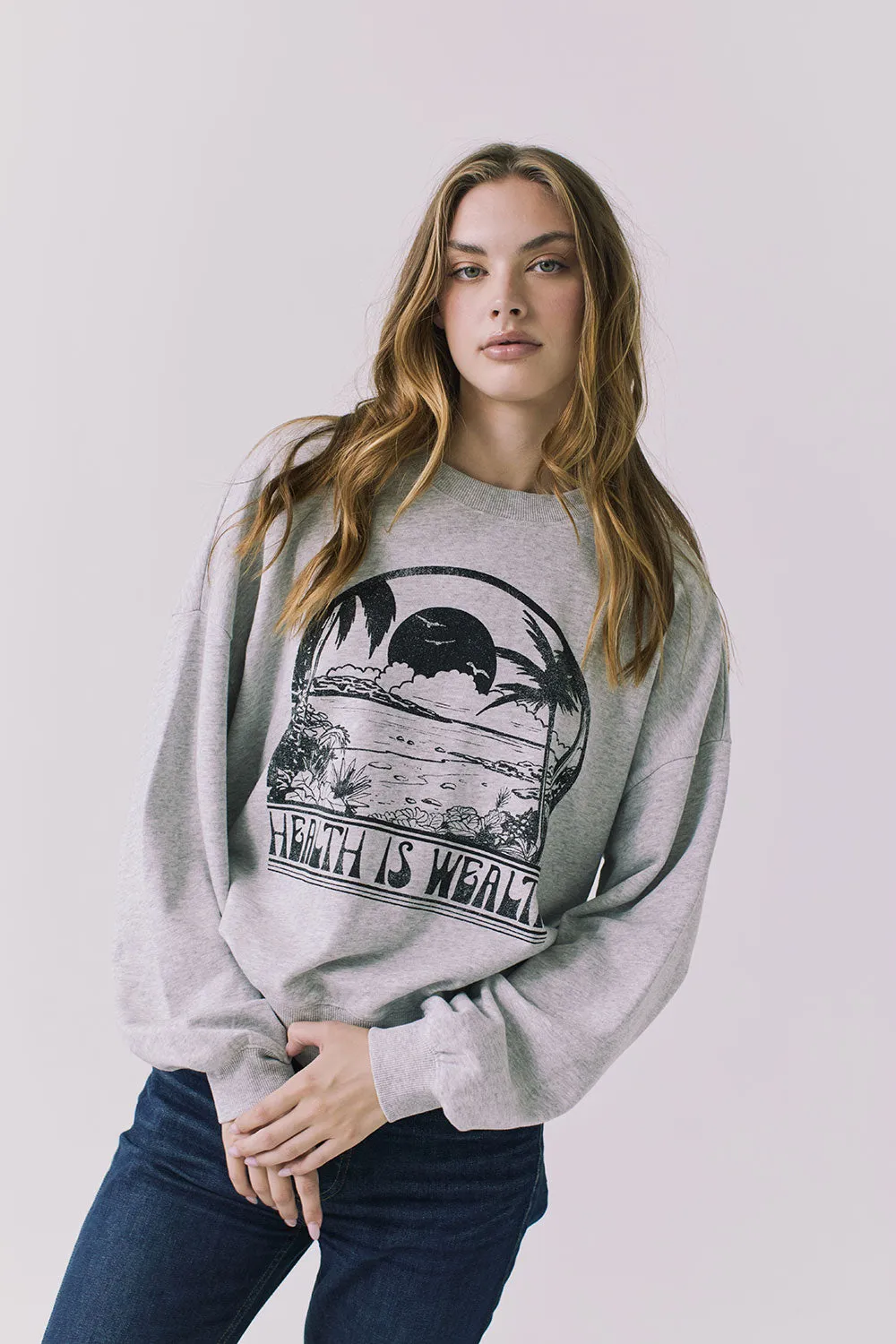 Health Is Wealth Long Sleeve sold by Chaser product image thumbnail 2