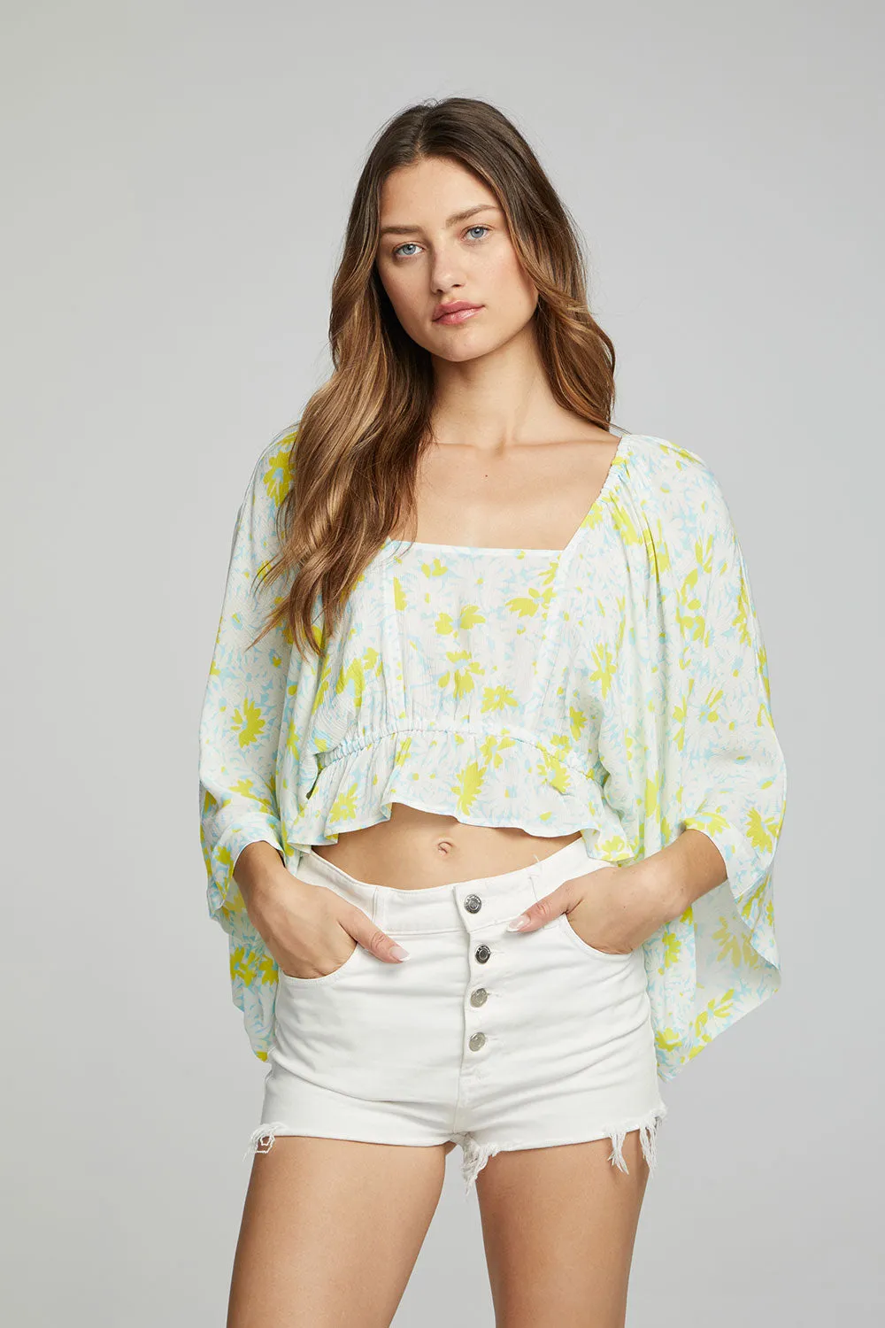 Monarch Crop Top Daisy Floral Print sold by Chaser