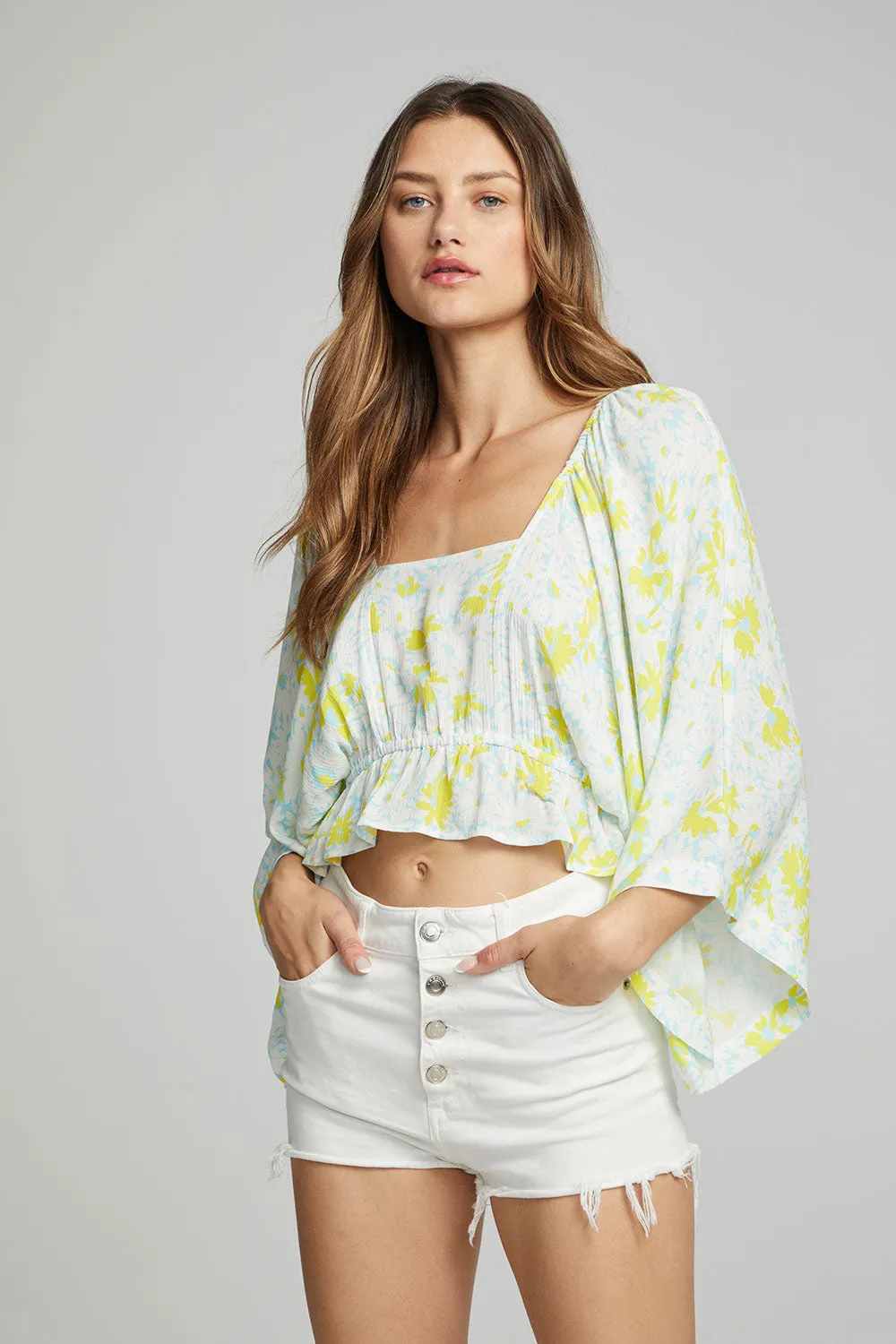 Monarch Crop Top Daisy Floral Print sold by Chaser product image thumbnail 4