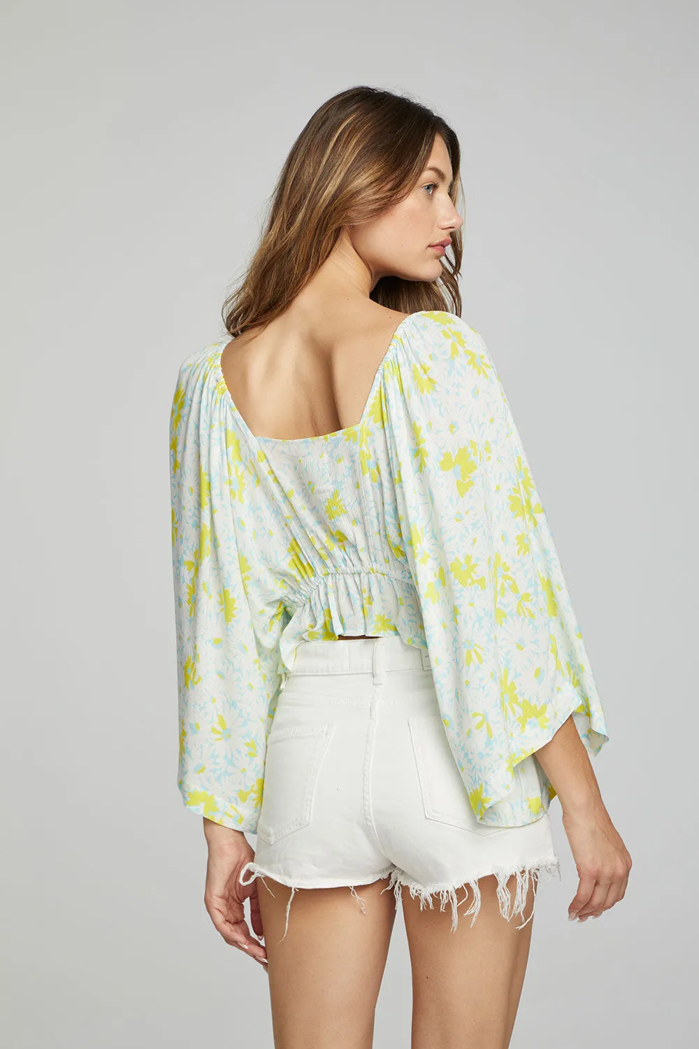 Monarch Crop Top Daisy Floral Print sold by Chaser product image thumbnail 3