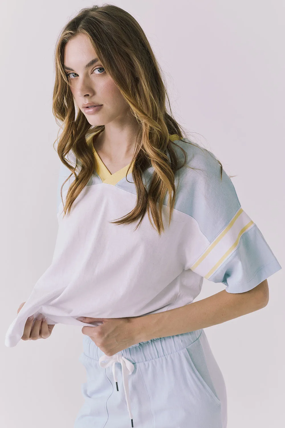 Palmer White and Mineral Butter Tee sold by Chaser product image thumbnail 2