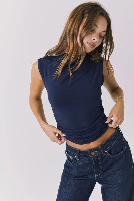 Hailey Navy Top made by Chaser