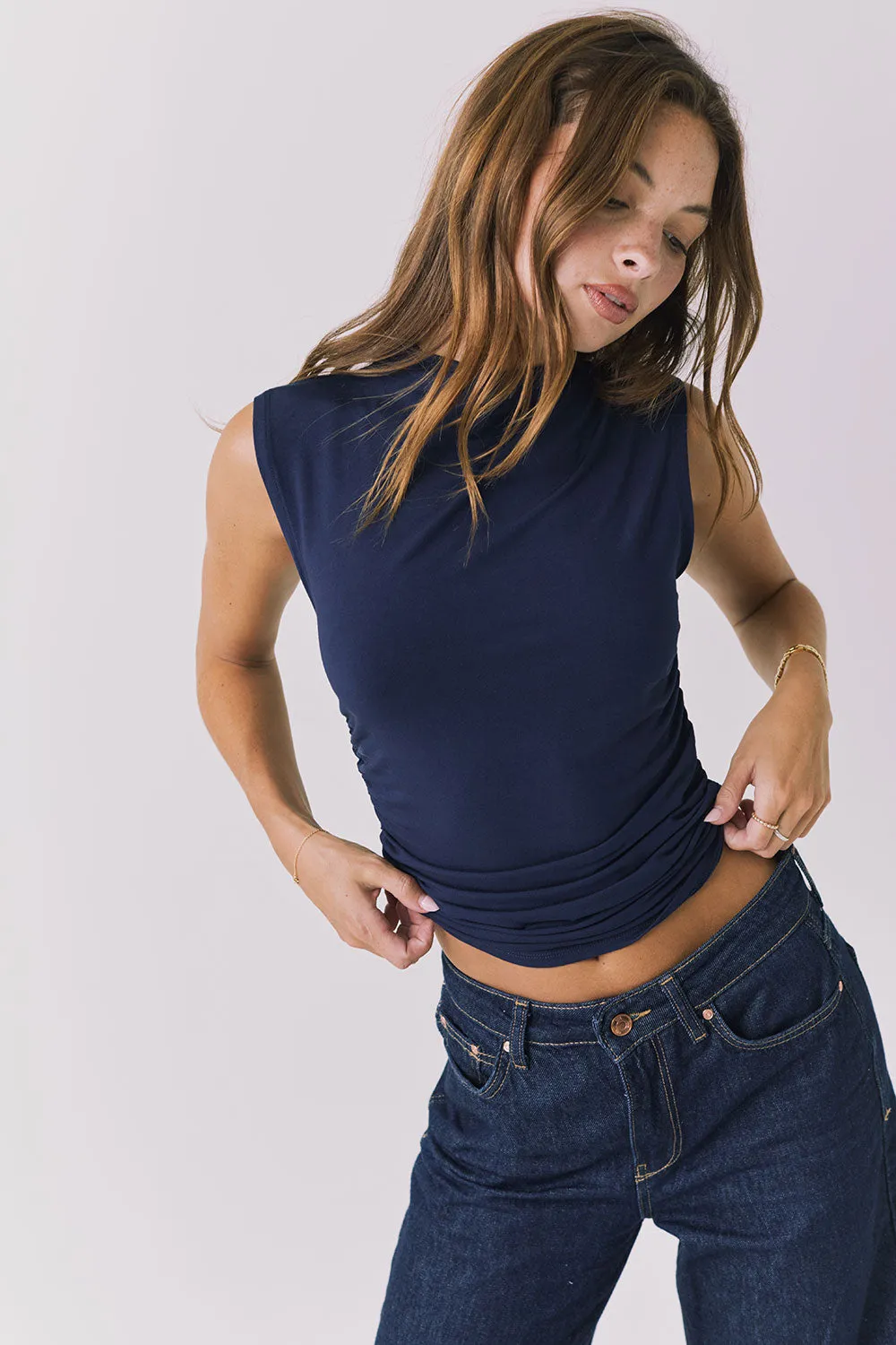 Hailey Navy Top sold by Chaser