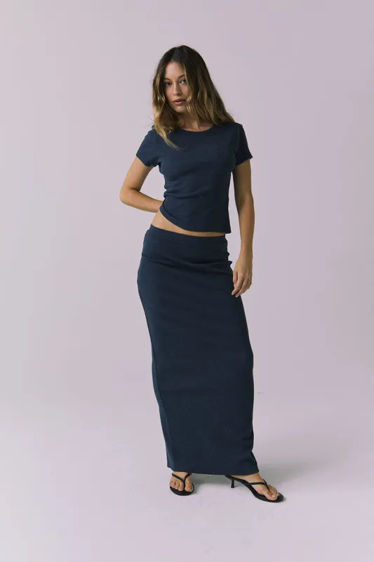 Allure Navy Maxi Skirt made by Chaser