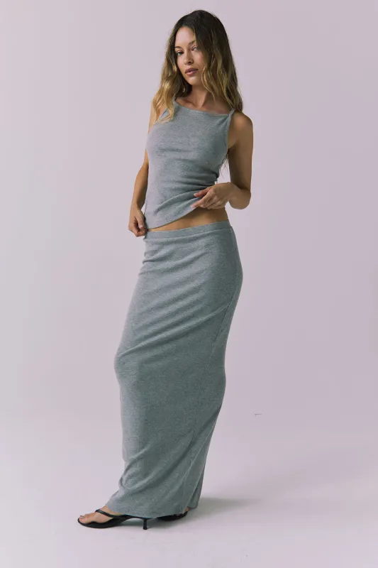 Allure Heather Grey Maxi Skirt made by Chaser