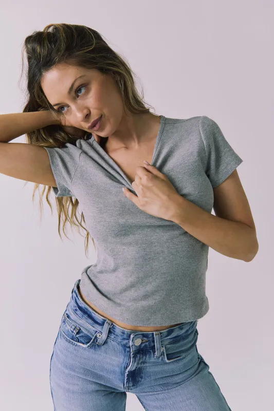 Drew Heather Grey Tee made by Chaser