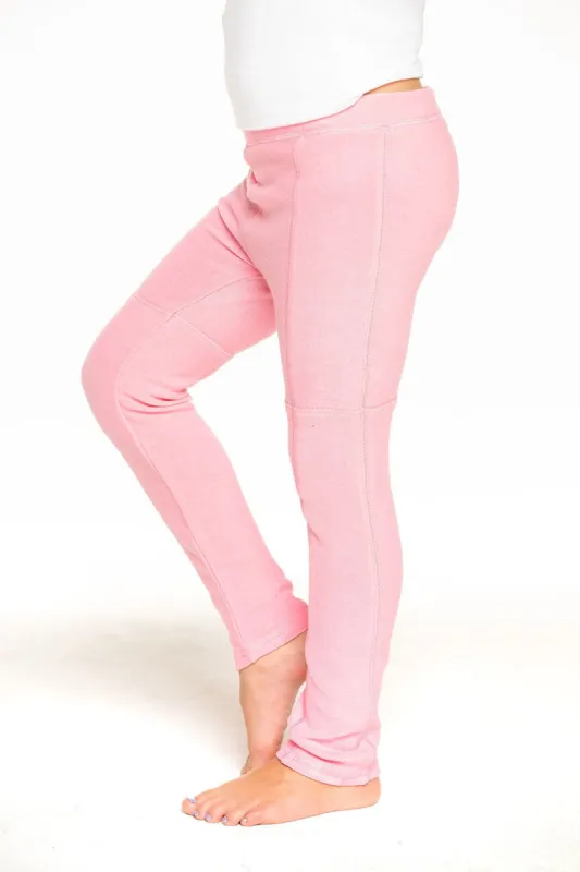 Cozy Knit Seamed Panel Legging in Carnation Pink sold by Chaser