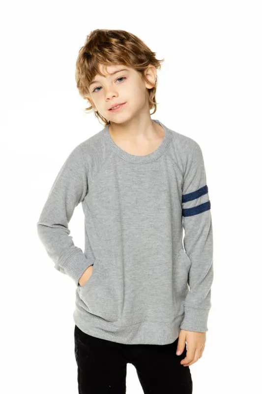 Boys Love Knit Long Sleeve Pocket Pullover with Strappings sold by Chaser