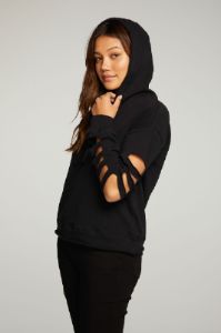 Cotton Fleece Vented Long Sleeve Pullover Hoodie sold by Chaser