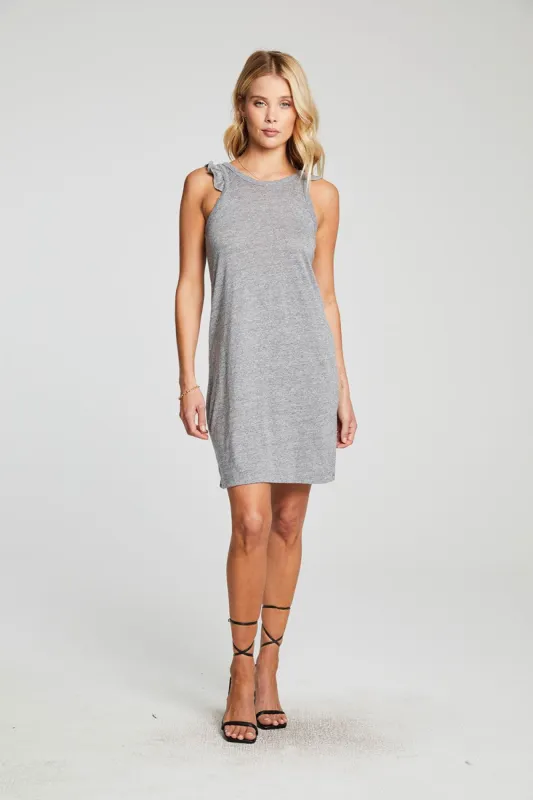 Triblend Jersey Ruffle Racer Dress sold by Chaser