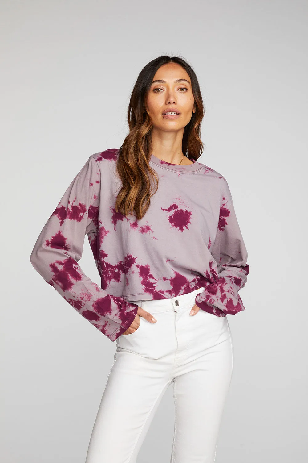 Cotton Jersey Cropped Long Sleeve Tee sold by Chaser