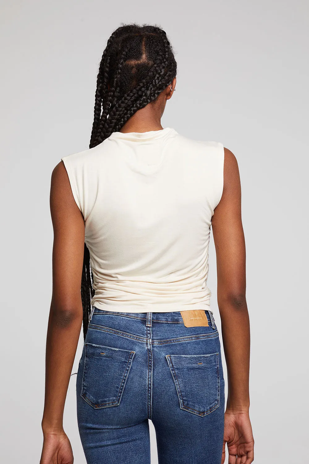 Haileyy White Cap Grey Tank Top sold by Chaser product image thumbnail 2