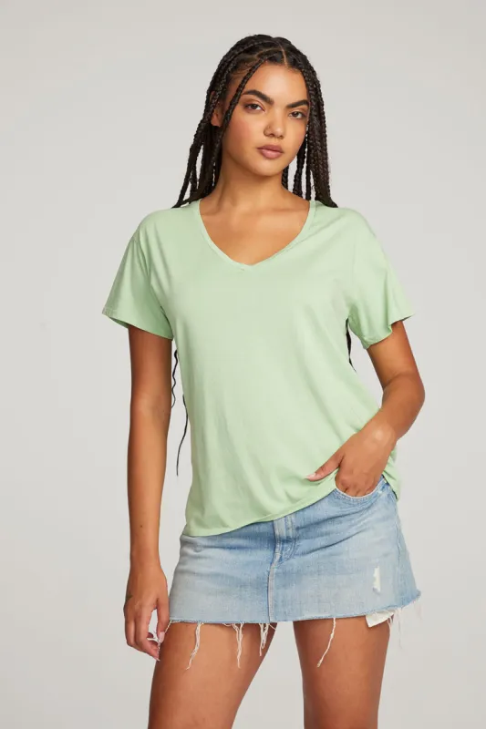 Everyday Essential Quiet Green V-neck Tee sold by Chaser