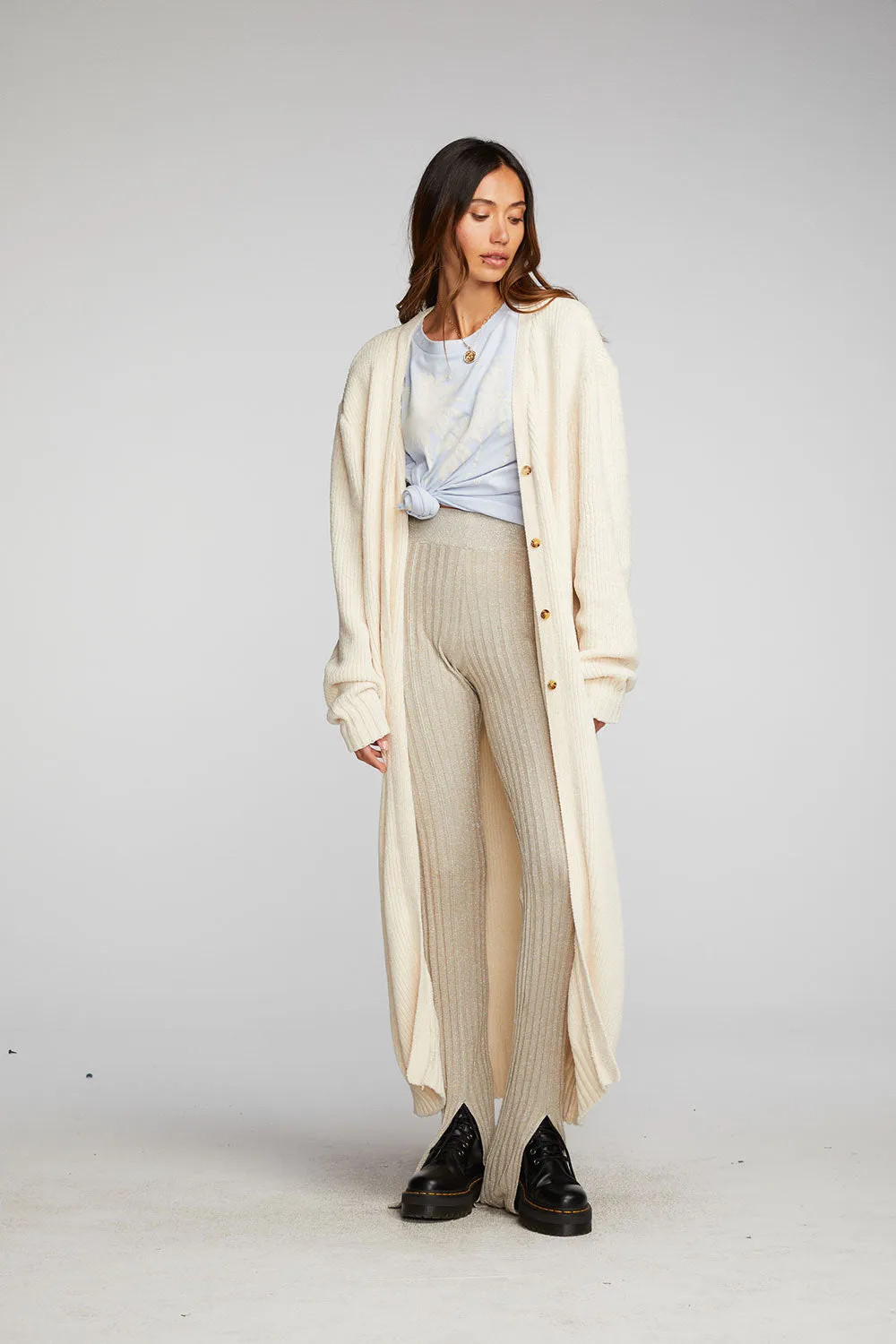 Chenille Sweater Knit Button Down Long Cardigan sold by Chaser product image thumbnail 4
