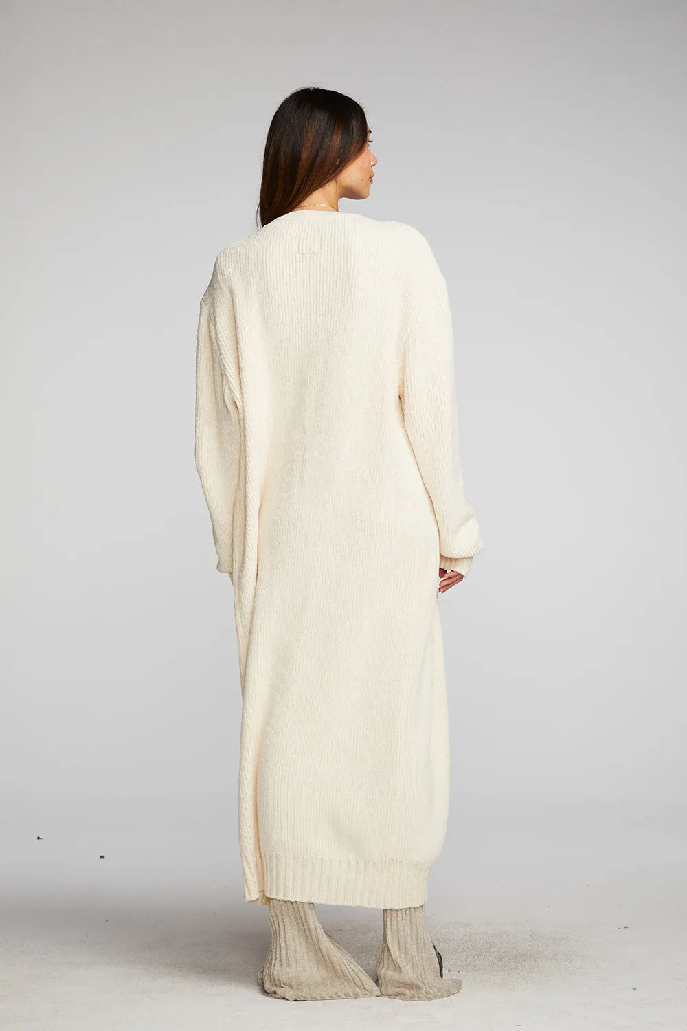 Chenille Sweater Knit Button Down Long Cardigan sold by Chaser product image thumbnail 3