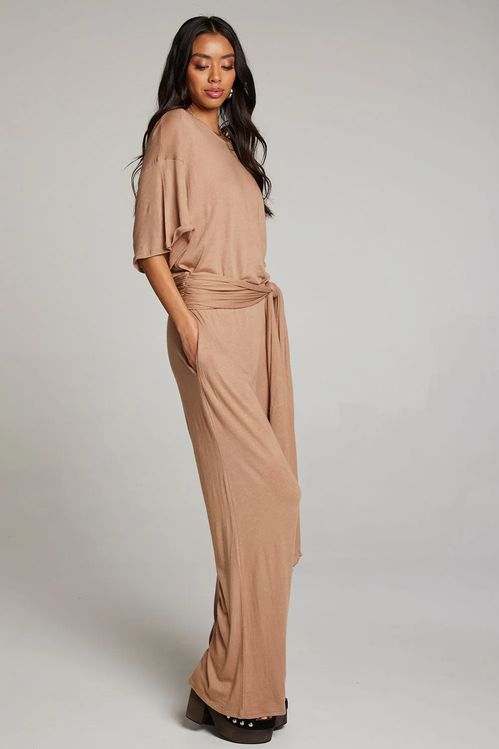 Heather Warm Taupe Jumpsuit sold by Chaser product image thumbnail 2