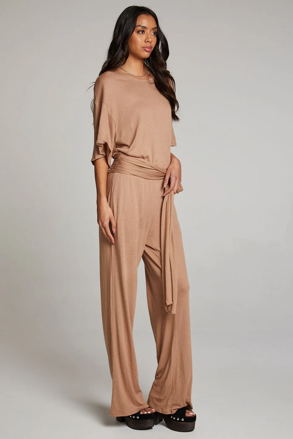 Heather Warm Taupe Jumpsuit sold by Chaser product image thumbnail 5