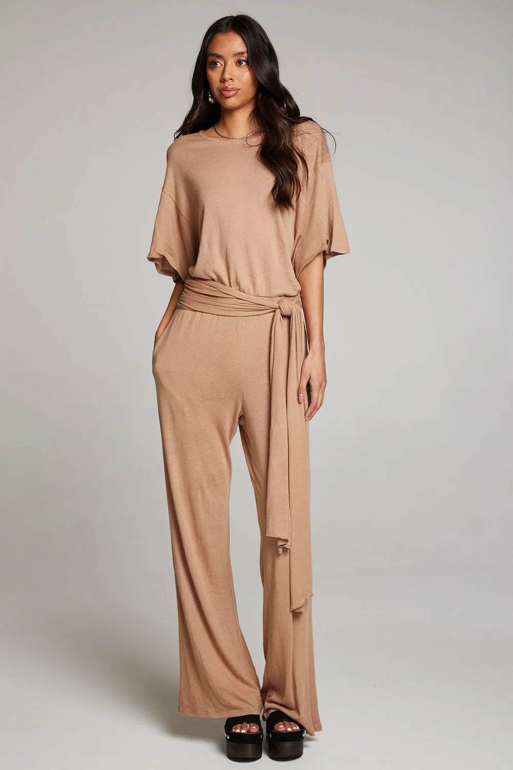 Heather Warm Taupe Jumpsuit sold by Chaser