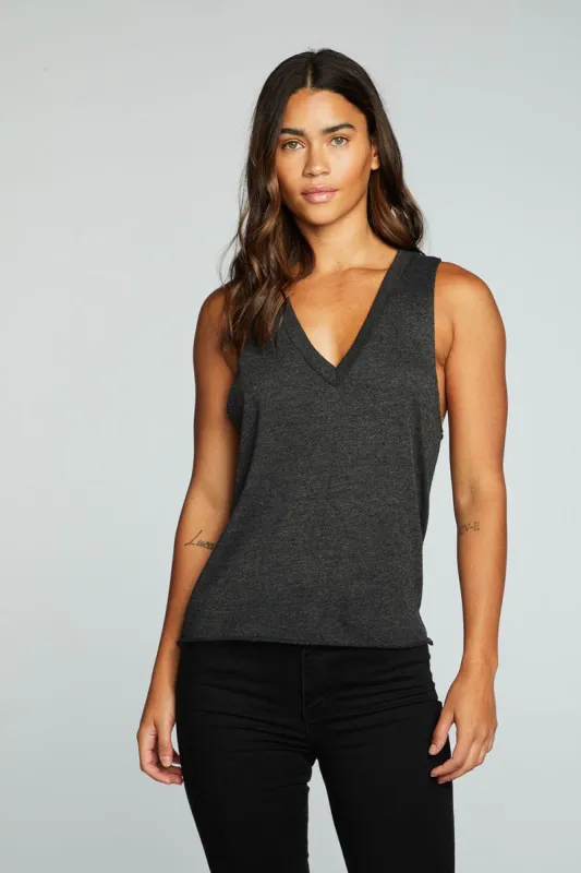 Triblend Jersey V Neck Deep Armhole Muscle Tank sold by Chaser