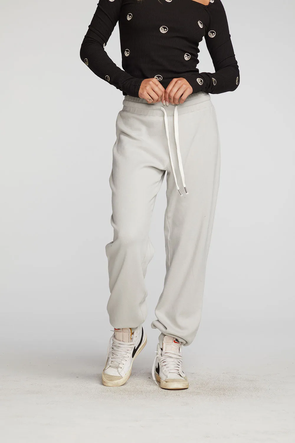 Cotton Fleece Joggers with Rib And Shoestring Tie sold by Chaser product image thumbnail 3