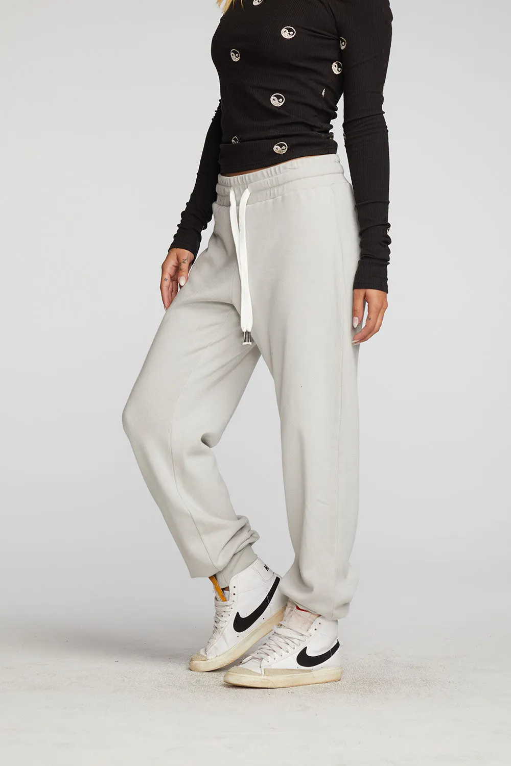 Cotton Fleece Joggers with Rib And Shoestring Tie sold by Chaser product image thumbnail 2