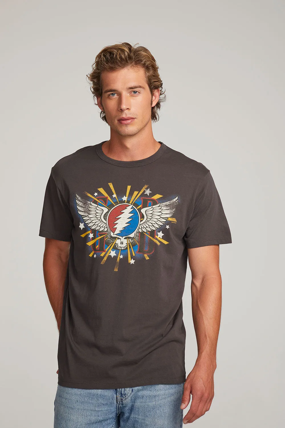 Grateful Dead Skull & Wings Mens Tee sold by Chaser product image thumbnail 2