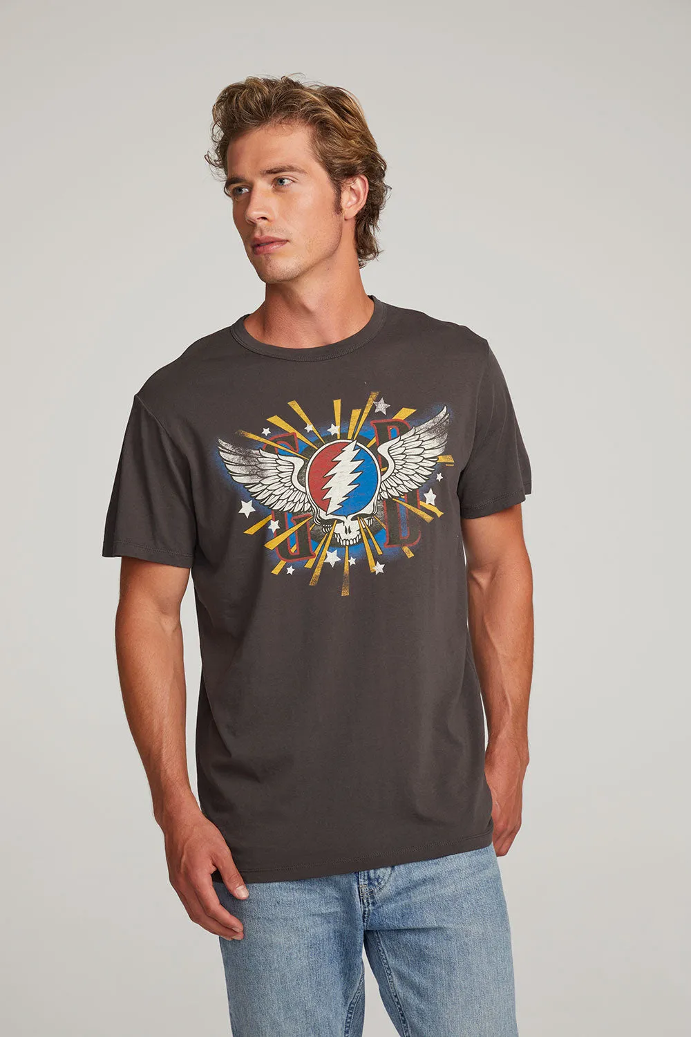 Grateful Dead Skull & Wings Mens Tee sold by Chaser product image thumbnail 4