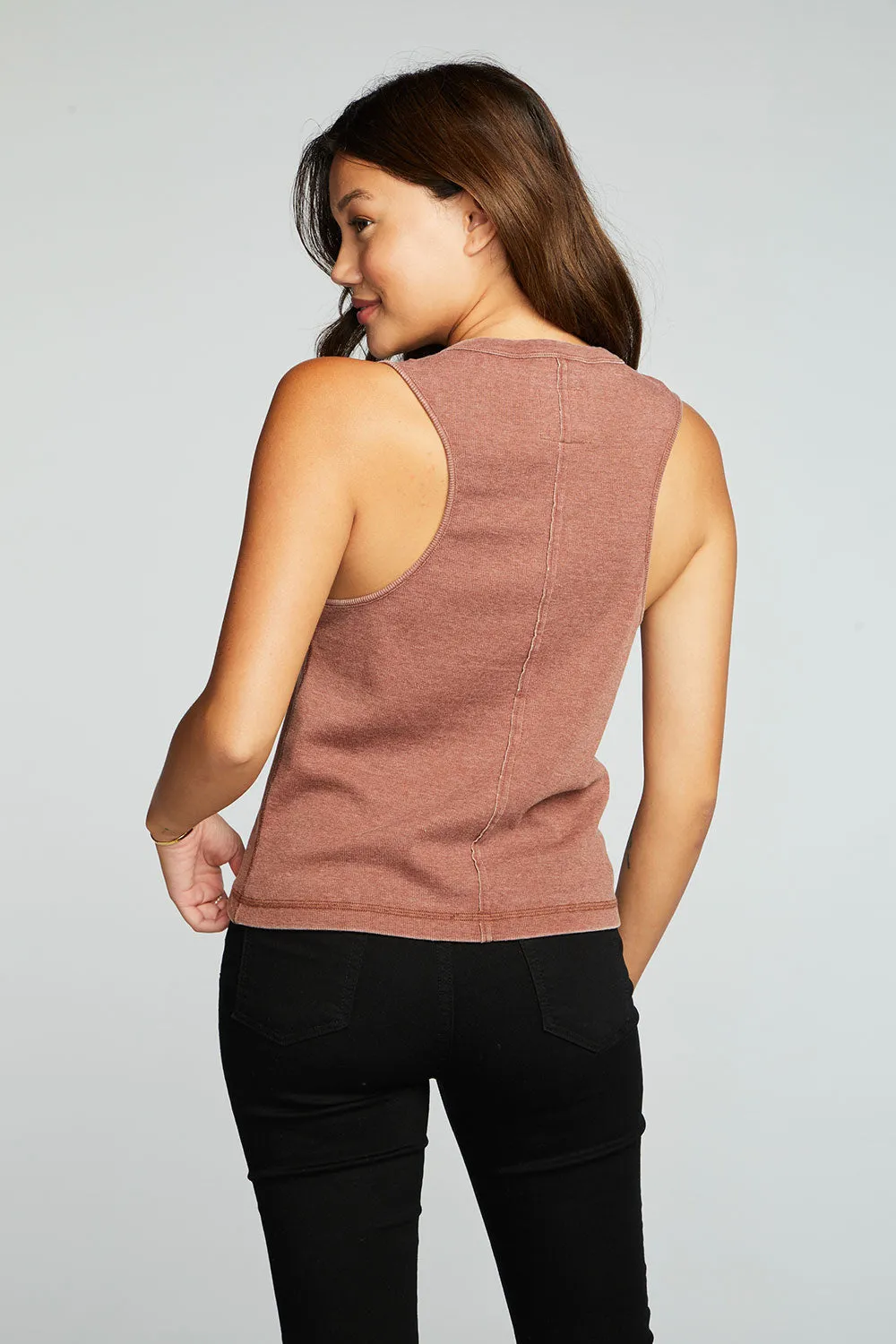 Recycled Vintage Rib Deep Armhole Muscle Tank sold by Chaser product image thumbnail 4
