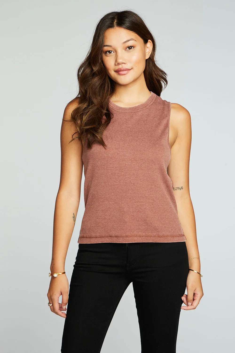 Recycled Vintage Rib Deep Armhole Muscle Tank sold by Chaser