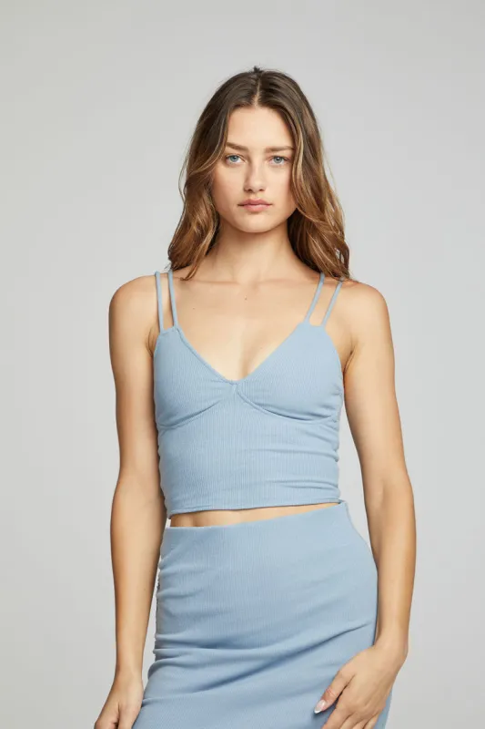 Strand Crop Top - Faded Denim sold by Chaser